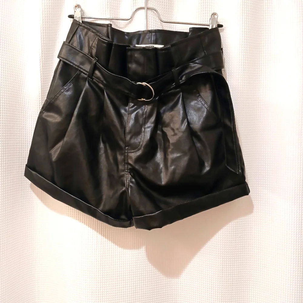 NWOT Madden Paperbag Faux Leather Shorts